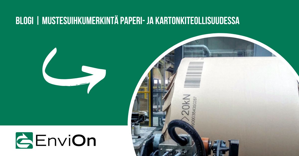 Mustesuihkumerkintä paperi- ja kartonkiteollisuudessa